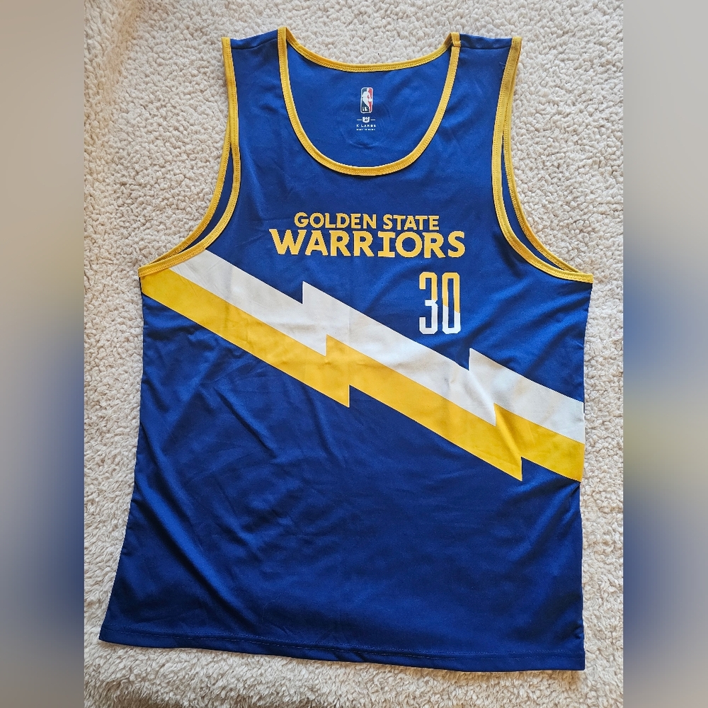 NBA Golden State Warriors Blue and Yellow Jersey Size Large